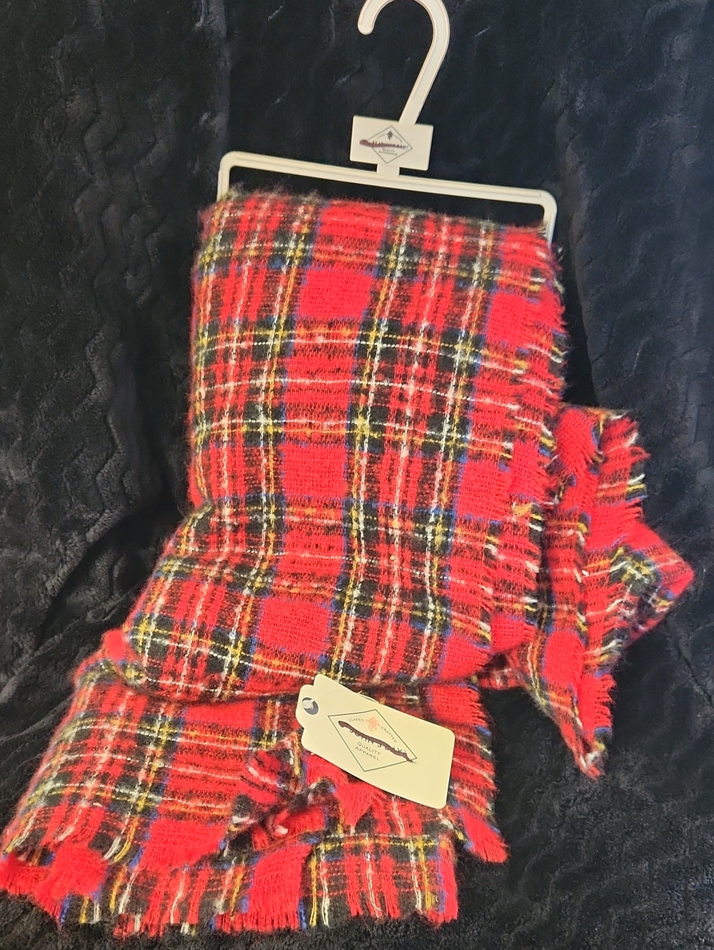 St. John's Bay CABARET Red Plaid Scarf